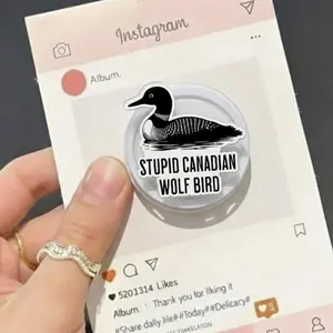 Stupid Canadian Wolf Bird Phonegrip, Hollander & Rosanov Phonegrip Heated Rivalry, Team Hollanov, LGBT Hockey, Kindle Phonegrip