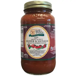 Stello Foods - Rosie's Sweet and Spicy Pepper and Sausage Meat Flavored Sauce 26oz manicotti