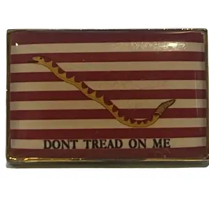 First Navy Jack Pin - Don't Tread On Me Design Red and White Stripes with Snake Symbol