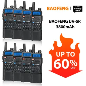 Outdoorfun Baofeng Radio UV-5R Ham Radio Long Range Handheld radio 3800mAh Extended Battery RechargeableTwo Way Radio Walkie Talkies for Adults with Earpiece, USB Charger, Audio Products (Black, Full Kits)