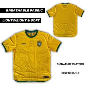 BRAZIL REDEEMER HOME JERSEY , Breathable Lightweight Stretch Training Shirt, Team Football/Soccer Jersey For Men & Women Fans Collection, Team Uniforms, Soccer Jersey Shirt