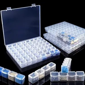 5D jigsaw puzzle accessories, clear puzzle storage container, used for storing beads, sewing, embroidery box organization, DIY art and handicrafts storage box, and bead organizer, for personal artistic creation.