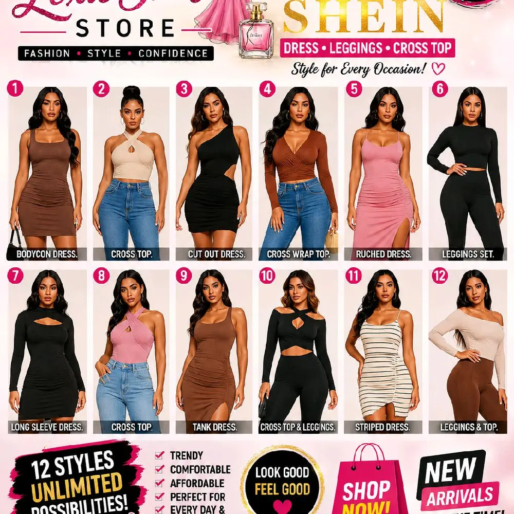 12 shein mixte clothes croc top leggings etc