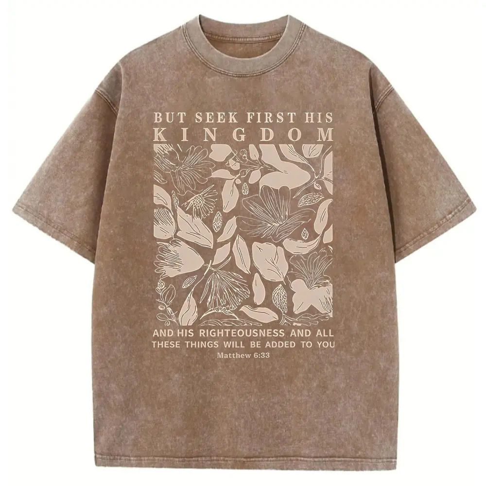 Washed T-shirt-Coffee