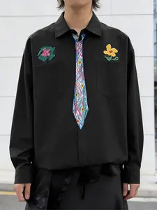 INCERUN Men Shirt Printing Lapel Long Sleeve Button Casual Men Clothing Streetwear Loose Pockets Fashion Tops Male Shirts