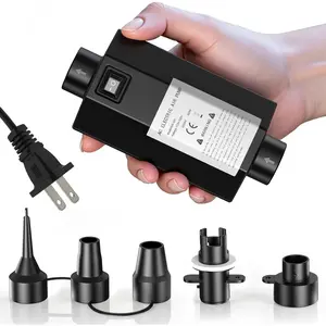Electric Air Pump for Inflatable Pool Toys: Compact Size AC110-120V, Quick-Fill Inflator Deflator for Air Mattress Beds, Tanning Pool Float, Boats 5 Nozzles 2.0PSI, 200W