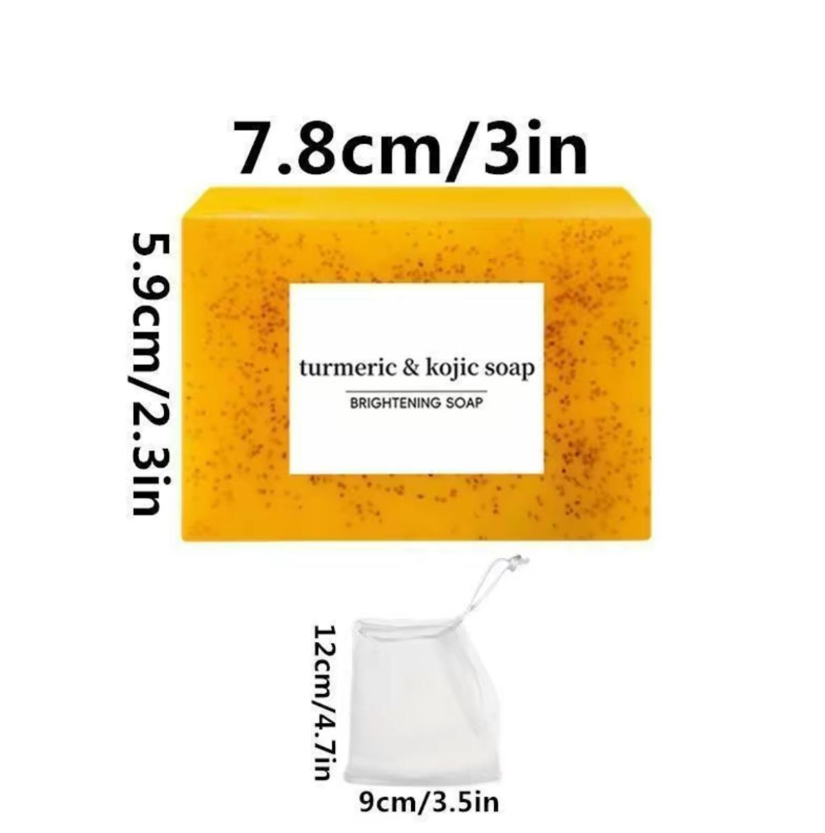 3-6PCS Refreshing Hydrating Soap for for Soothing Skin, Lemon Turmeric KojicAcid Soap, Turmeric & Kojic Acid Brightening Soap,Moisturizing Soap for Body Wash & Face Wash, Flawless Organic face Soap,BodyCare Product for Women & Men