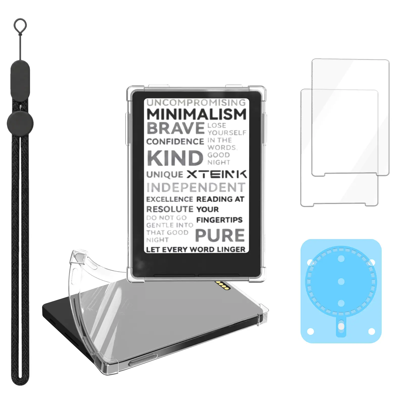 Clear Magnetic Protective Case for XTEINK X3 E-Book Reader | Strong Magnetic Hold & Ultra-ThinLightweight Durable Cover, 2 Pack Anti-Scratch Ultra Clear Screen Protector Film