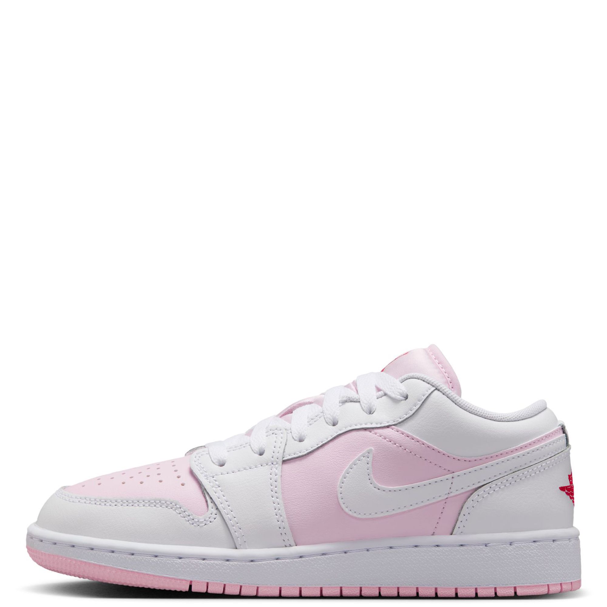 Youth Jordan 1 Low Pink FoamWhiteFire Red 553560 608 GS