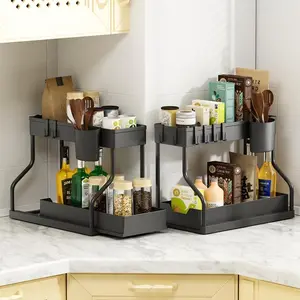 2-Tier Large Capacity Storage Rack, PracticalStorage Rack, Bathroom Accessories Organizerand Kitchen Shelf with Easy Access DrawersHome Organizer And Storage Solution ForHousehold Essentials bathroom accessories