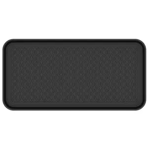 Ottomanson 15" x 30" Multi-Purpose Boot Tray – Waterproof Shoe & Pet Feeding Spill Tray, Litter Box & Pee Pad Holder, Painting & Planting Mat, 1.2" Raised Edge Floor Protection