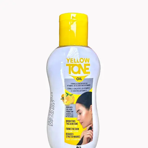 Yellow Tone Vitamin C & E Moisturizing Body Oil - Body Care for Firming, Brightening, Smooth & Soft Skin, 60ml (2.9 fl. oz.) Single Item