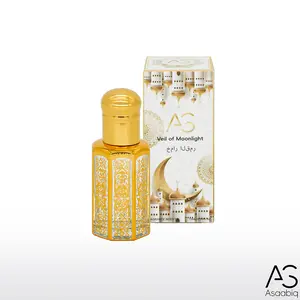 Asaabiq Veil of Moonlight 0.51oz Perfume Oil | Key Notes Of Rose, Cedar & Sandalwood. Compact And Portable, Perfect for Dates, Parties, And Ideal As A Holiday Gift.
