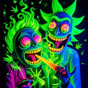 5D DIY Full Drill Round Diamond Painting - Diamond Art Painting Kit Glow-in-the-Dark Monster Face Mosaic, Canvas - DIY Home Decor, Wall Art, Suitable for Halloween and Christmas, Birthday and Anniversary Gifts