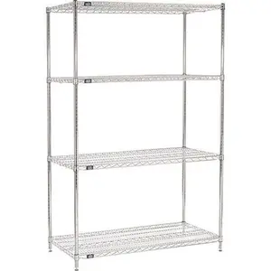 Global Industrial 21545ESD Nexel 4 Shelf Chrome ESD Wire Shelving Unit Starter - 54 x 21 x 54 in.