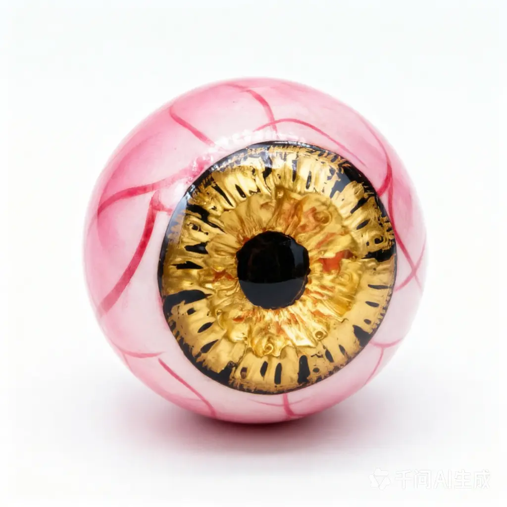 Yellow-Purple Resin Statue - Surreal Monster Eye Gothic 3D Sculpture Collectible, suitable for display in cabinets/glass cases, desktop decoration, home decor, unique horror Halloween gift.