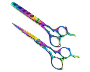 Professional Colorful Hair Cutting Scissors Set, 6.5 Barber Shears, Razor Edge Shears, Hair Scissor For Salon and Home, Hair Stylist Gift Haircare Heatless Stainless Lightweight Steel
