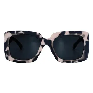 Sustainable Bardot - Tortoise Sunglasses with Camouflage Pattern and Black Lenses