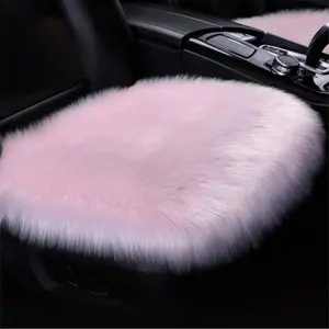 1pcs Long Hair High-Quality Warm Soft Car Seat Cushion, Automotive Interior Cushion, Single Piece Backless Fur Leather, Comfortable and Stylish Automotive Accessory