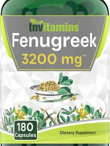 tnvitamins Fenugreek Capsules: 3200 mg - 180 Capsules | Fenugreek Supplement for Men & Women | Fenugreek Seed Powder Extract | Non-GMO | Made in The USA!