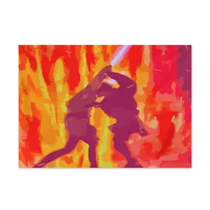 Anakin-and-Obi-Wan's-Duel Tapestry Funny Tapestries Durable Man Cave Wall Flag for College Dorm Room Decor Outdoor Party Bannervalentine's wall decor flags