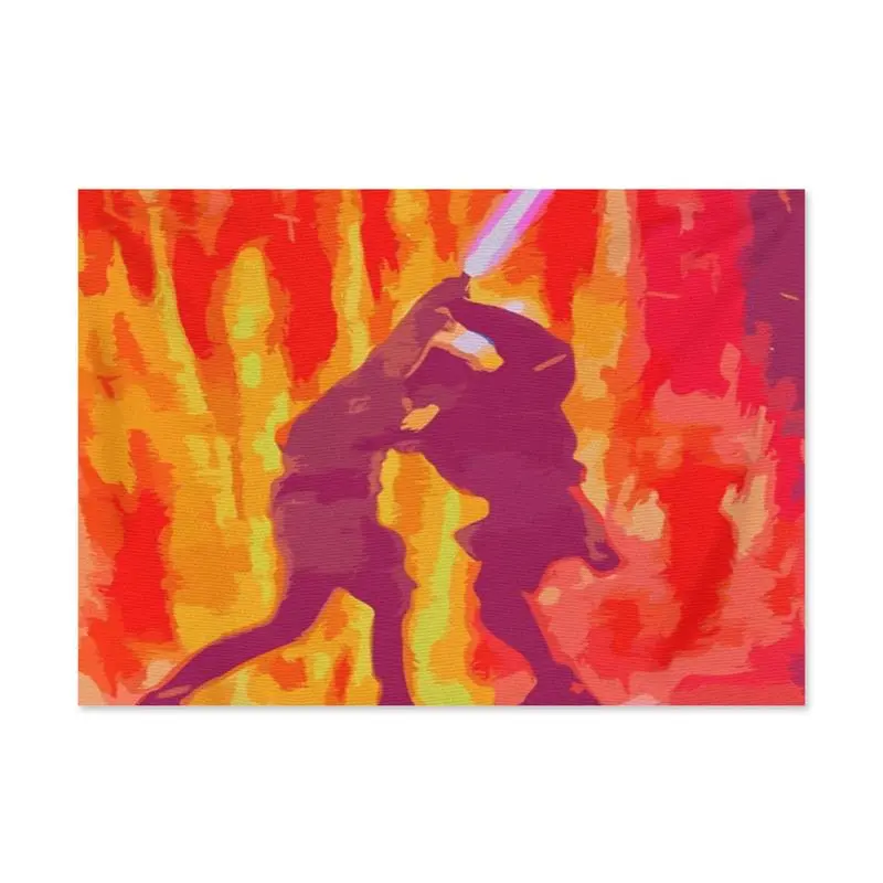 Anakin-and-Obi-Wan's-Duel Tapestry Funny Tapestries Durable Man Cave Wall Flag for College Dorm Room Decor Outdoor Party Bannervalentine's wall decor flags