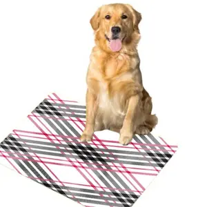 Pet Feeding Mat Pink Gray Plaid Pattern And Text Essential Pet Pad For Indoor Outdoor Use