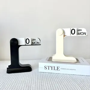 Modern Minimalist Perpetual Desk Calendar – Creative Plastic Desktop Decoration for Home & Office