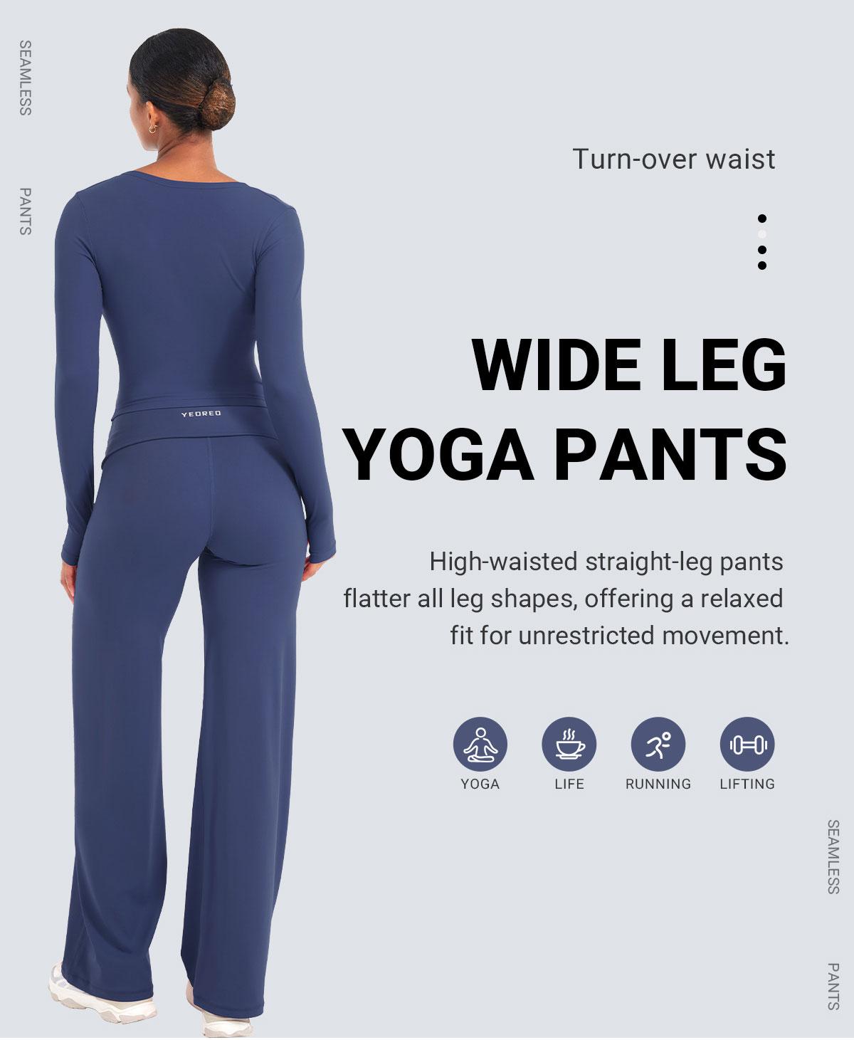 YEOREO Eddiy 31.5" Fold Over Straight Leggings Women High Waist Yoga Pants Gym Outfits Activewear Fitness