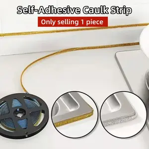 A 1pc 236.22inch Self-Adhesive Tile Gap Tape for Kitchen And Bathroom, Decorative Seam Tape, Upgraded 3D Gap Trim for Ceilings And Walls, Suitable for Decoration Around Toilets, Sinks, Kitchen Stoves, And Balconies