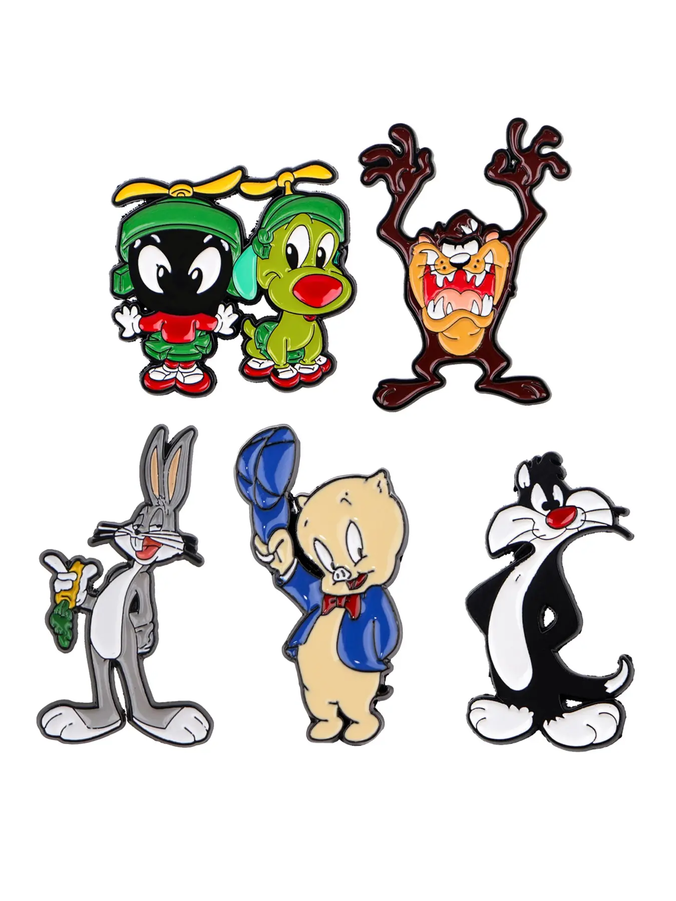 5pcs/set Classic Cartoon Movie Enamel Badges, Decorative Badge, Badge Decoration, Enamel Lapel Pins, Animal Design Pins, Pin Included, Fashion Hat Backpack Accessories, Perfect Gift for All Seasons, Alloy Brooch Pin
