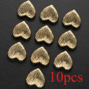 10pcs Shiny Heart Buttons, Suitable for Coat Dress Jacket Cardigan Outerwear Hand-sewn Decorative Accessories
