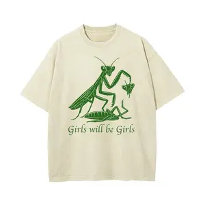 Girls Will Be Girls Oversize Unisex Washed T-Shirt for Women and Men's Unisex Fit Batik Cotton Oversize Streetwear Menswear  Super Soft Pre-Shrunk