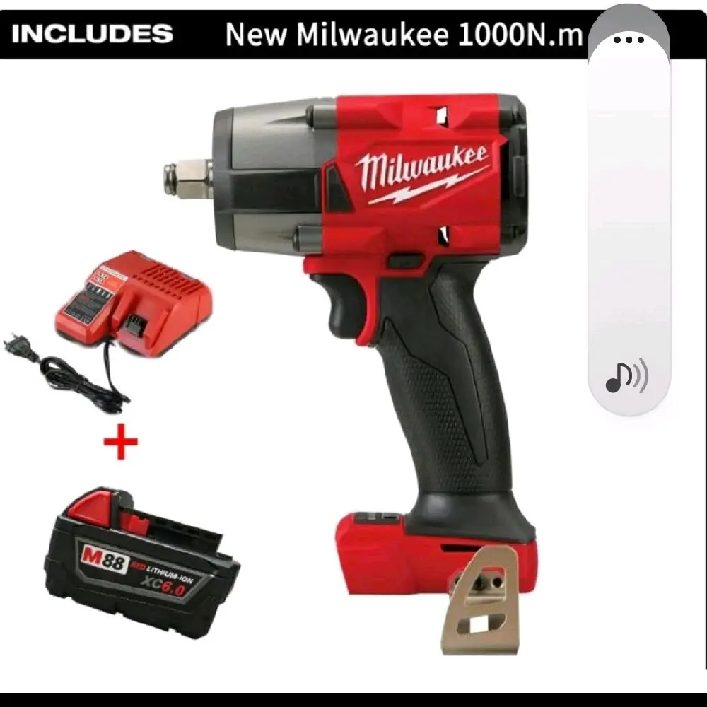 Milwaukee M18 FUEL Impact Wrench 1000Nm High Torque Brushless Motor Heavy Duty for Truck Repair & Construction Sites Black Red 18V 4 Forward 5 Reverse Gears