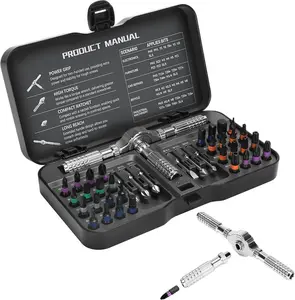 40-in-1 Ratchet Screwdriver Set with 24 Magnetic Screwdriver Bits, Aluminum Alloy Detachable Handle & Case, Multi-Purpose Mini Tool for DIY, Watch, Computer & Bicycle Repair