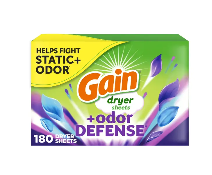Gain Fabric Softener Dryer Sheets +Odor Defense, Super Fresh Blast Scent, 180 Count