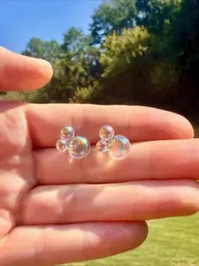 Fashion Colorful Transparent Resin Bubble Stud Earrings, Simple Creative Design, Women's Daily Commute Versatile Earings