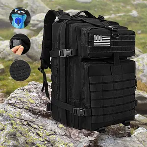 45L Military Tactical Backpack For Men Molle Daypack 3 Day Bug Out Bag Hiking Rucksack With Bottle Holder Durable Waterproof Gear