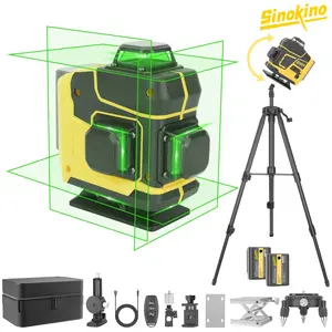 SinoKino 4D with 16 Lines Cross Line Tool with 2 Battery ,  1 tripod included, 4x360 Cross Line Laser Level, Leveling Tool for Indoor & Outdoor Use, Suitable for DIY Home Projects, Multipurpose Laser Level, convenient crossbody bag