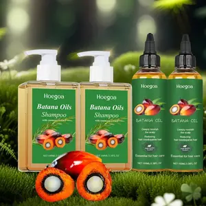 4pcs Batana Oil Shampoo & Hair Oil Set, Gentle Mild Cleaning Hydrating Hair Care Set, Hair Care & Styling Product for Women & Men