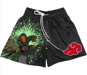 Naruto Obito Men's Basketball Shorts Workout Sport Knee Pants with Pockets Athletic Sweat Walking Summer Shorts
