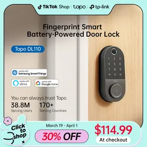 TP-Link & Tapo DL110 Smart Door Lock｜6 Ways Unlock｜1-Yr Battery｜IP65 Stormproof｜Built-in Doorbell｜Scheduled Access｜BHMA Grade 2