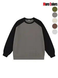 Men's Colorblock Raglan Sleeve Sweatshirt, Casual Loose Long Sleeve Crew Neck Pullover for Daily Wear, Men's Top for All Seasons