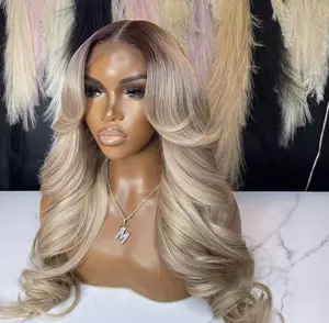 KEPHARE Live Sale Ombre Brown Ash Blonde Wigs Human Hair 180% Density 13x4 Body Wave Hd Thin Lace Front Wig for Black Women Natural Hairline Glueless Ombre Blonde Colored Lace Front Wigs hd frontal wig HD Transparent Lace Frontal Wigs natural hairline