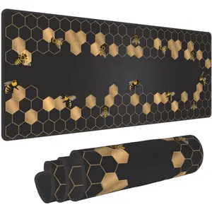 Honeycomb  Gaming  Pad Extended Large  Mat 31.5 X 11.8 Inch Nonslip Rubber Base Long Desk Pad Stitched Edges Mousepad Mice Pad for Office