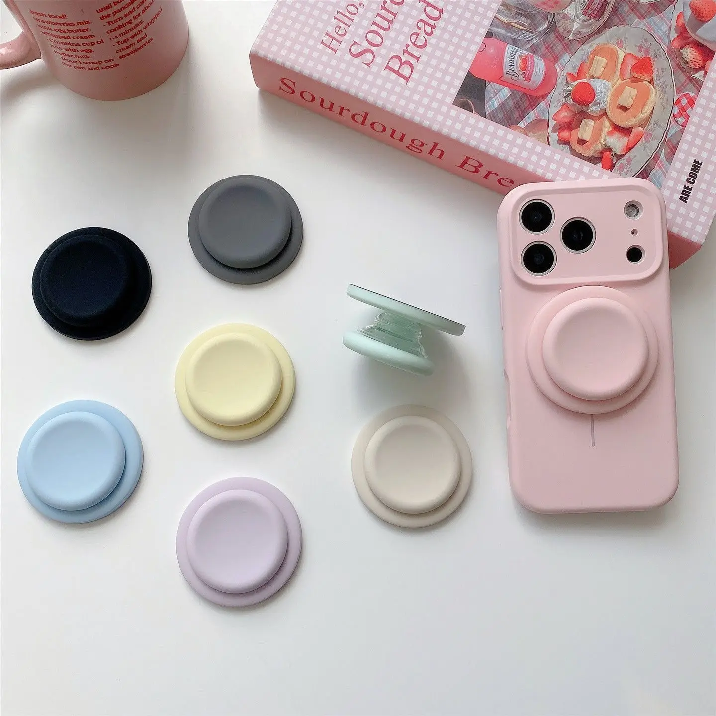 Detachable Silicone Airbag Kickstand, Strong Adhesive Phone Holder for All Smartphone