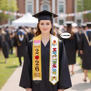 Custom Teachers Graduation Stole Class Of 2026, Teacher Graduation Stole 2026, Teacher Stole, Pencil Stole Graduation, Sash For Teacher