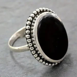 [Luxurious Jewelry] Dazzling bride wedding jewelry | luxurious round silvery plated black agate gemstone ring | wedding | anniversary gift party engagement | high-end jewelry | Christmas gift quality  necklace
