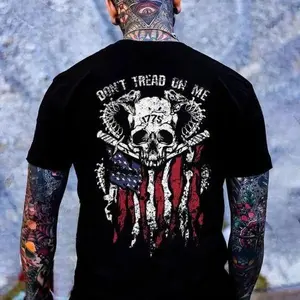 DON'T TREAD ON ME Snake Skull USA Flag Tshirt, Hoodie, Sweatshirt, Aesthetic Tatoo Outfits, Streetwear Style, Men Graphic Tees, tattoo,  Hoodie, Sweatshirt, Spooky Season