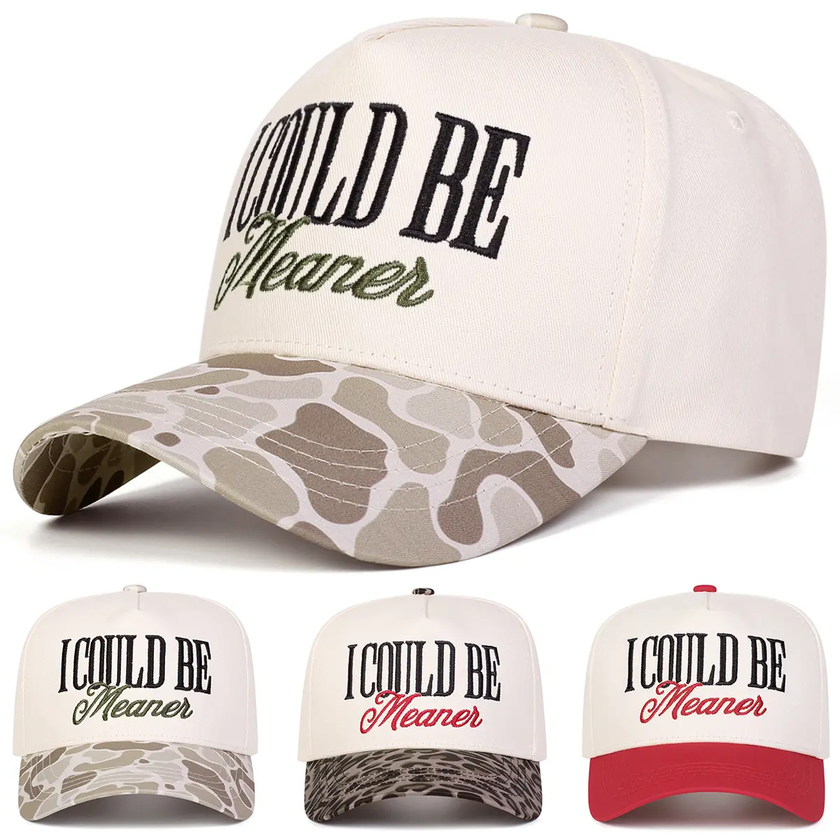 Unisex Letter Embroidered Camouflage Two Tone Five-panel Baseball Cap Outdoor Adjustable Sunscreen Leisure Hat Spring Autumn Travel Tourism Beach Vacation
